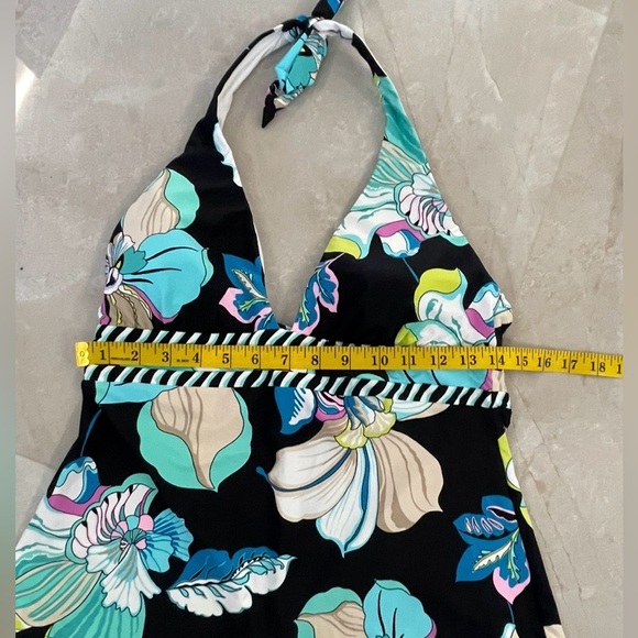 Trina Turk Tankini Top Size 10  Sintra Flora Shirred Hipster Bottom Floral Print - Picture 10 of 13
